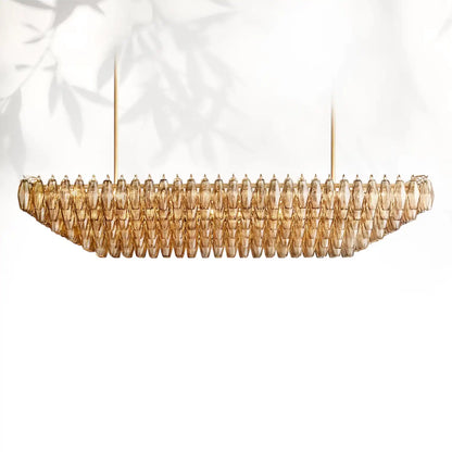 Chiaravalle Glass Tired Rectangular Chandelier