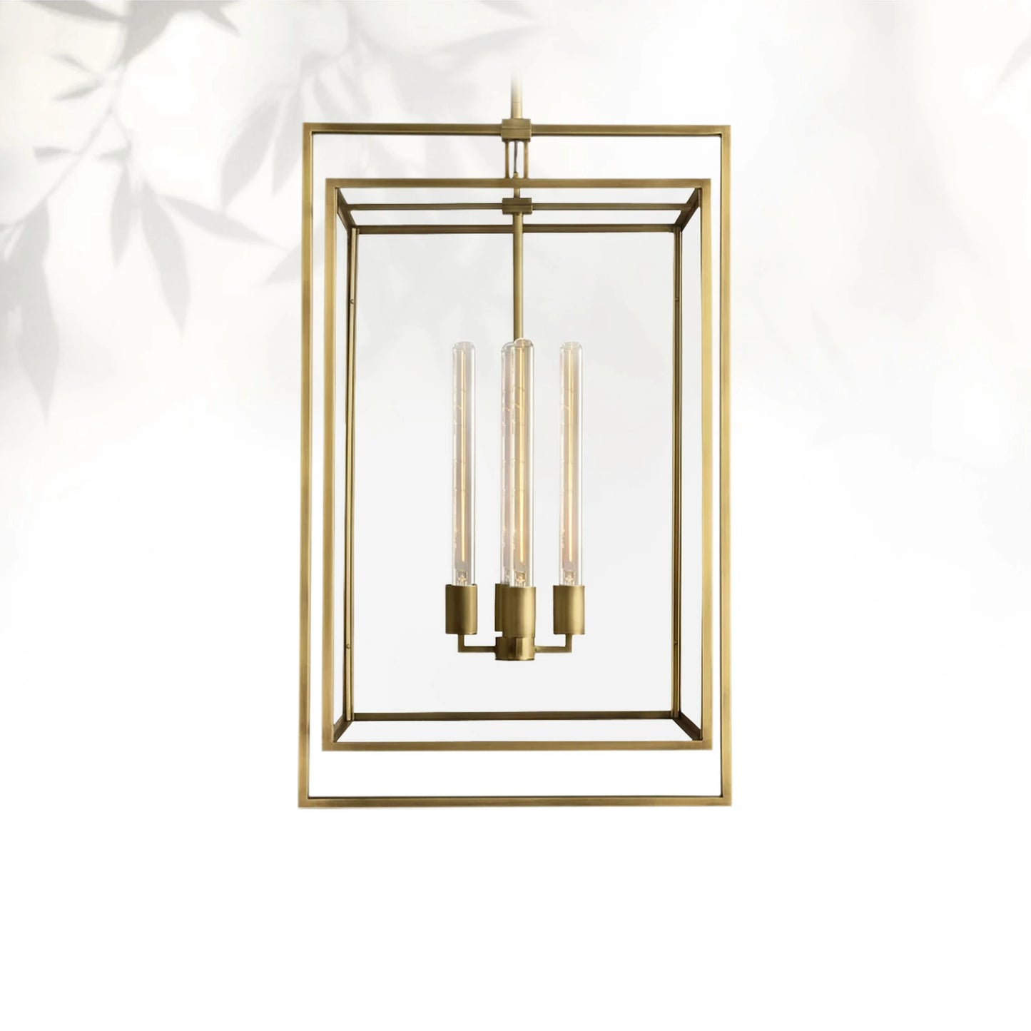 Bickman Glass Lantern Modern Pendant 26"34"
