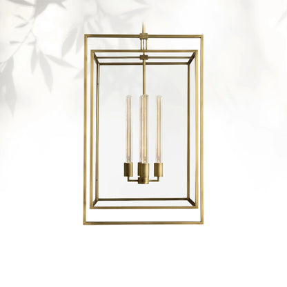 Bickman Glass Lantern Modern Pendant 26"34"
