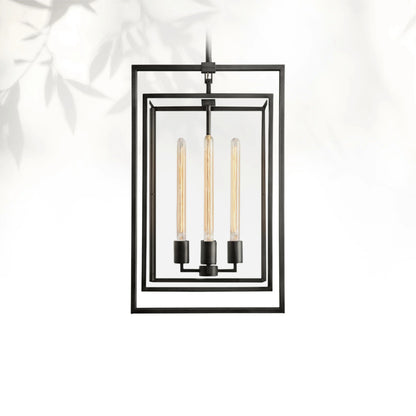 Bickman Glass Lantern Modern Pendant 26"34"