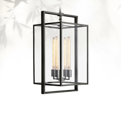 Bickman Glass Lantern Modern Pendant 26"34"