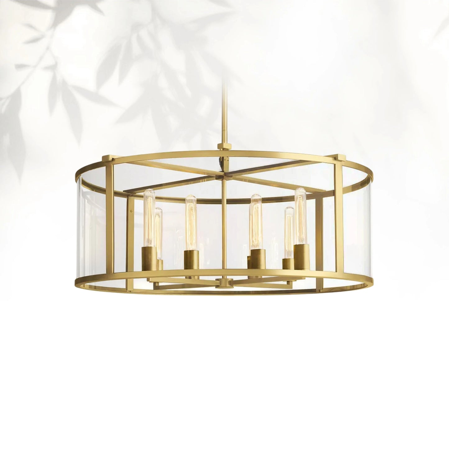 Bickman Glass Lantern Modern Round Chandelier 33''44"55''
