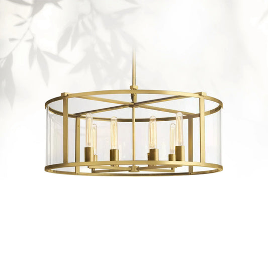 Bickman Glass Lantern Modern Round Chandelier 33''44"55''