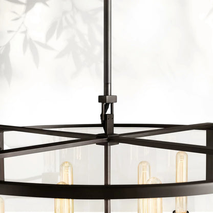 Bickman Glass Lantern Modern Round Chandelier 33''44"55''