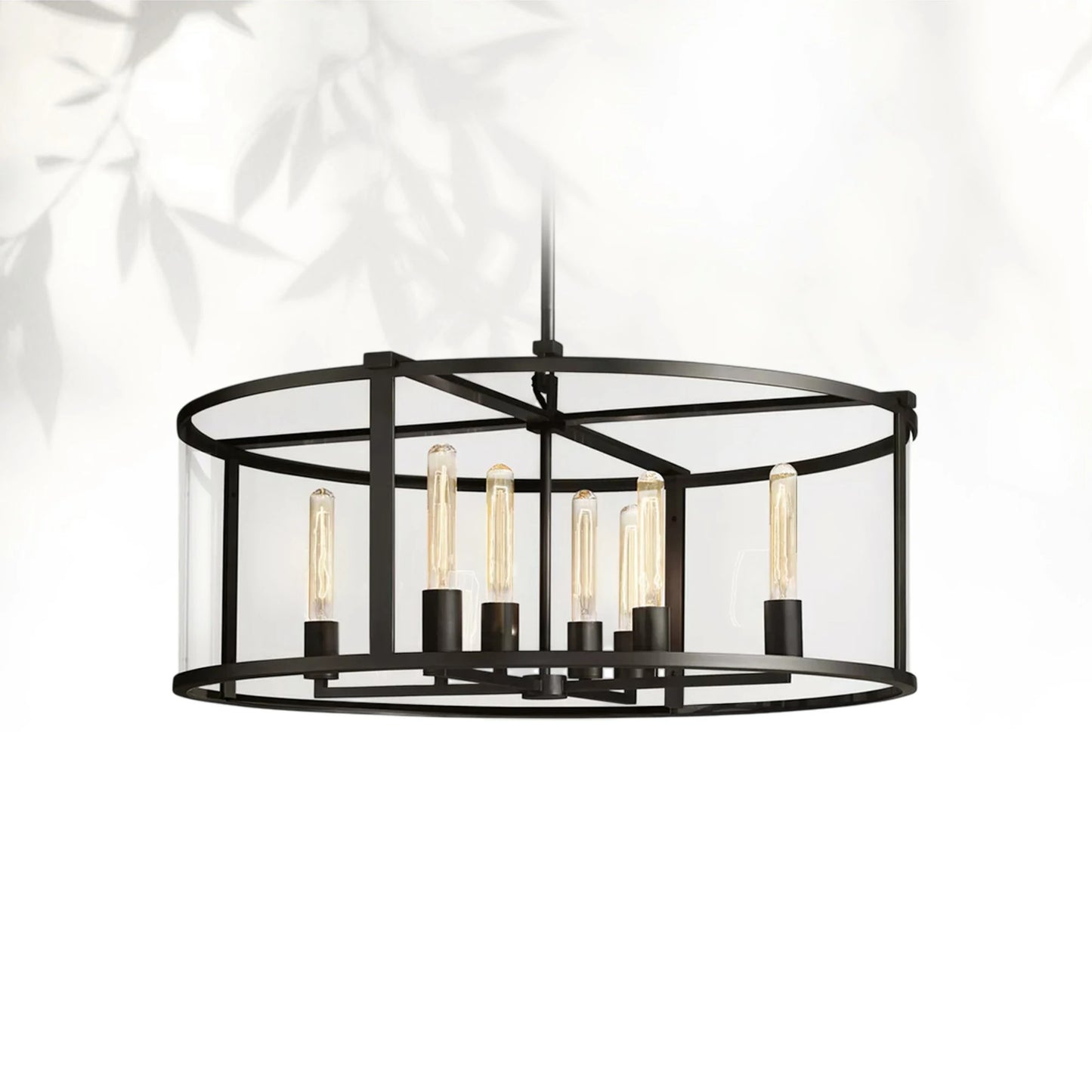 Bickman Glass Lantern Modern Round Chandelier 33''44"55''