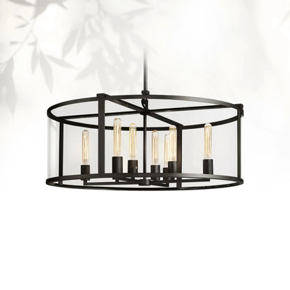 Bickman Glass Lantern Modern Round Chandelier 33''44"55''