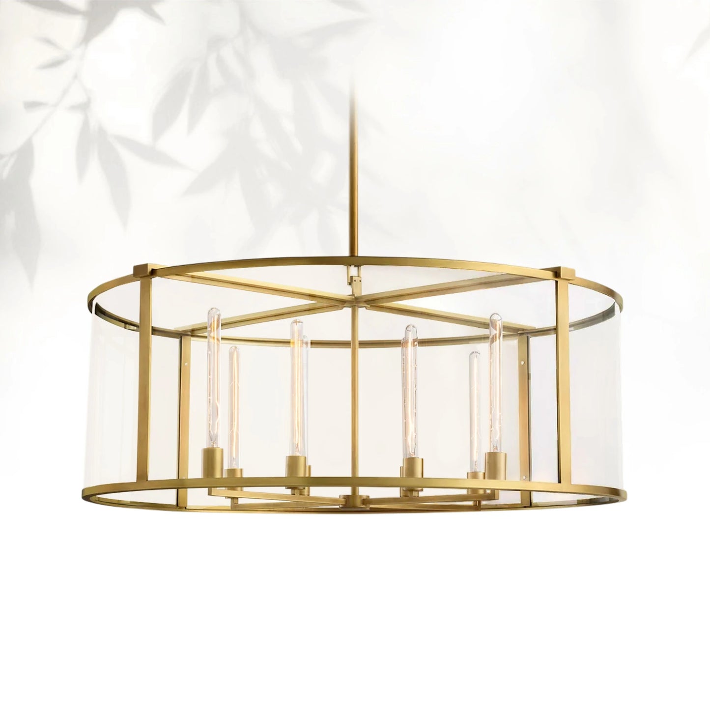 Bickman Glass Lantern Modern Round Chandelier 33''44"55''