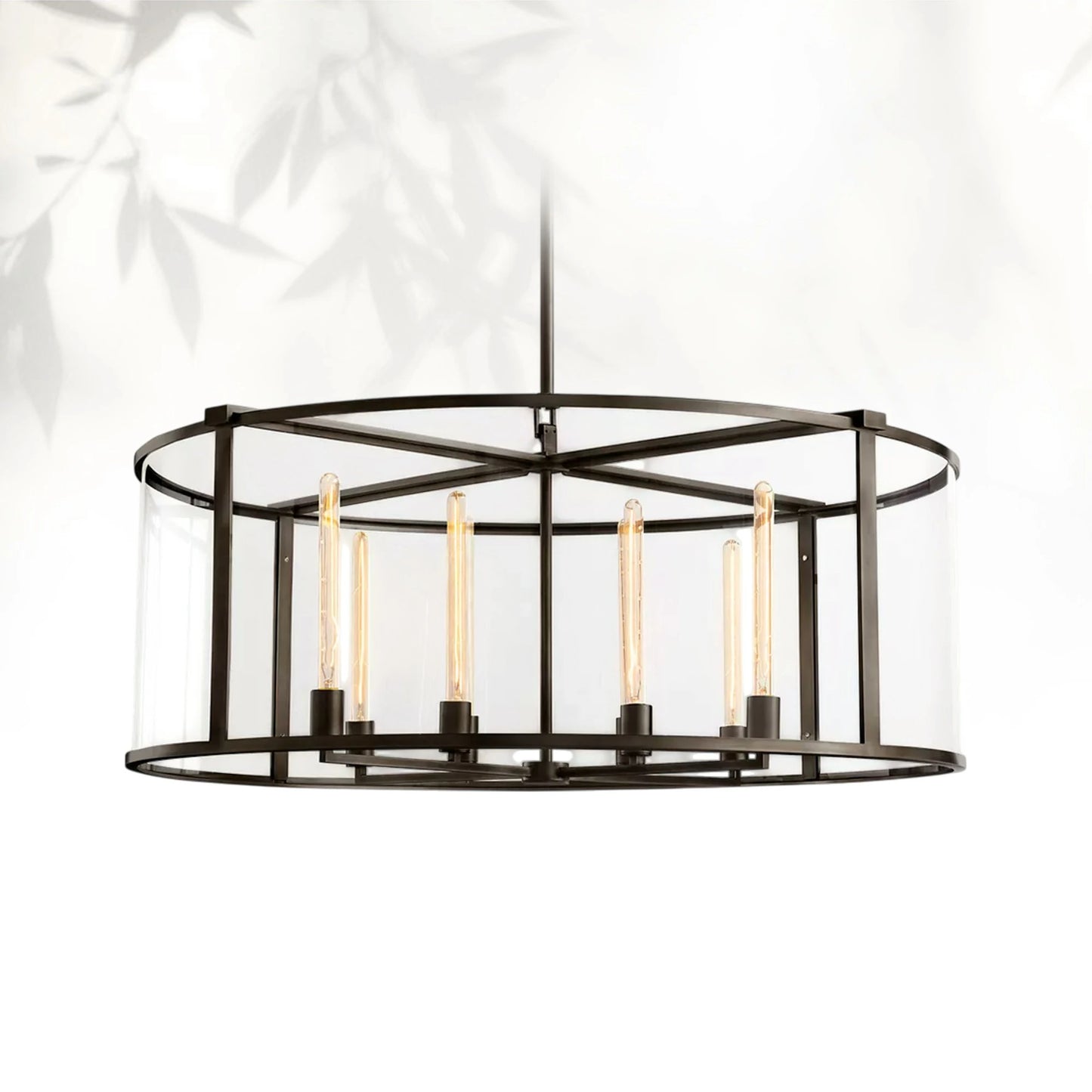 Bickman Glass Lantern Modern Round Chandelier 33''44"55''