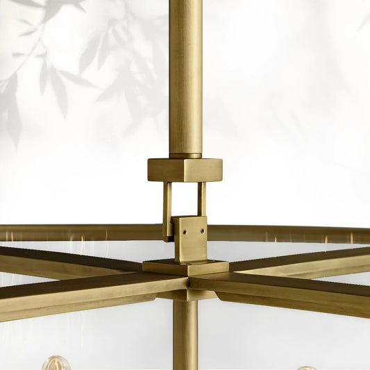 Bickman Glass Lantern Modern Round Chandelier 33''44"55''