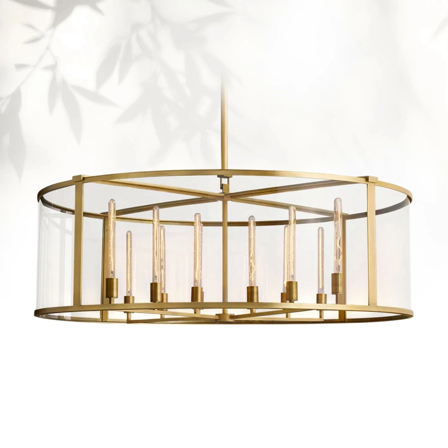 Bickman Glass Lantern Modern Round Chandelier 33''44"55''