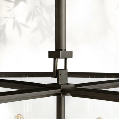 Bickman Glass Lantern Modern Round Chandelier 33''44"55''