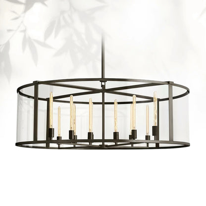 Bickman Glass Lantern Modern Round Chandelier 33''44"55''