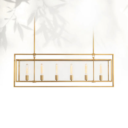 Bickman Glass Lantern Rectangular Chandelier