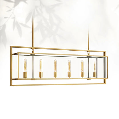 Bickman Glass Lantern Rectangular Chandelier
