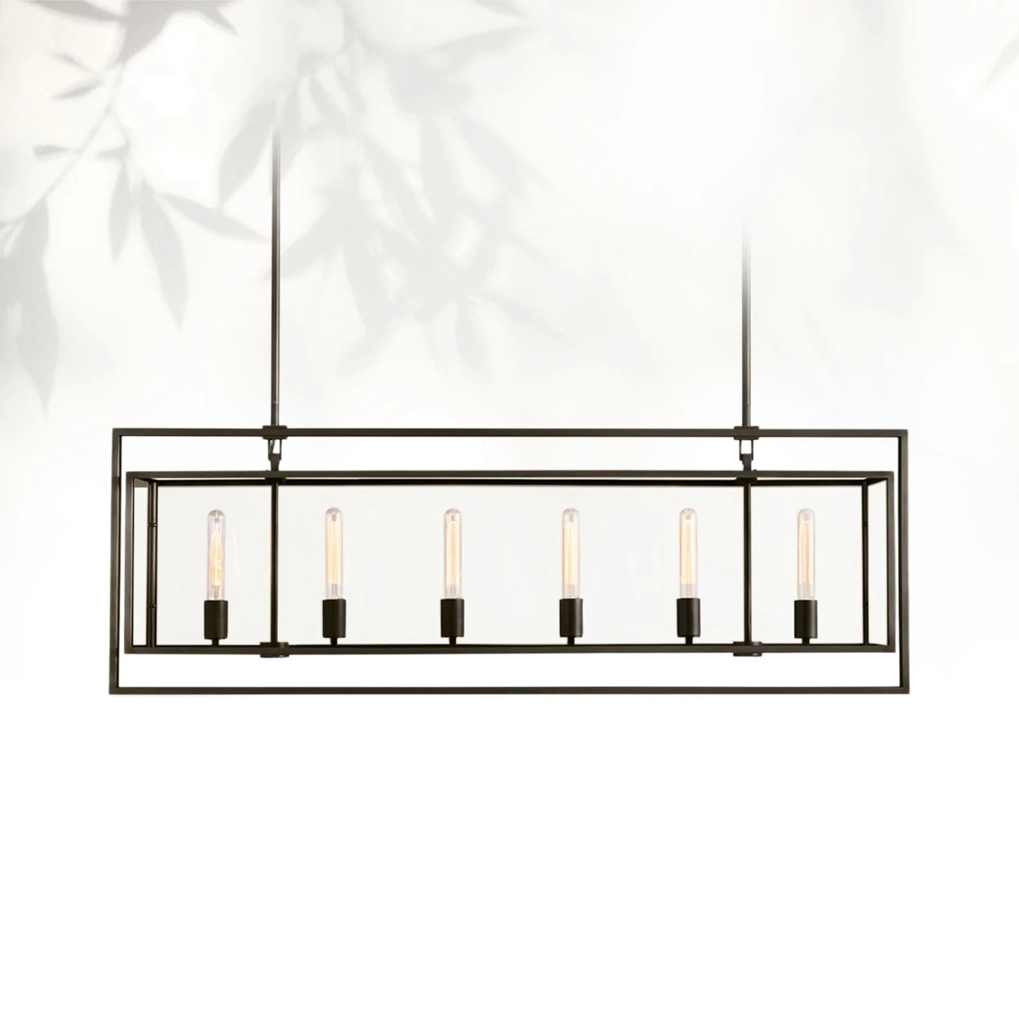 Bickman Glass Lantern Rectangular Chandelier