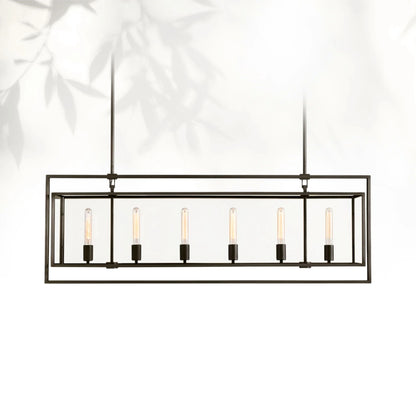 Bickman Glass Lantern Rectangular Chandelier