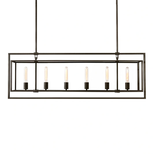 Baker Glass Lantern Rectangular Chandelier