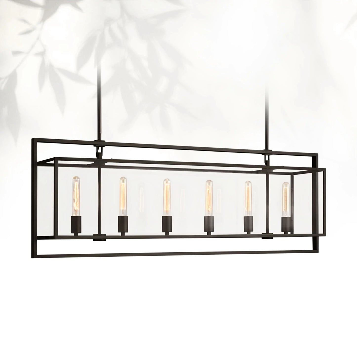 Bickman Glass Lantern Rectangular Chandelier