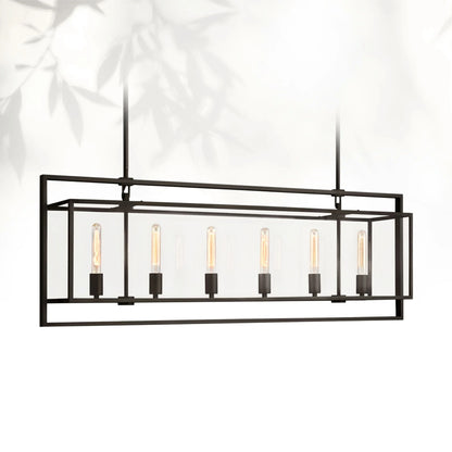 Bickman Glass Lantern Rectangular Chandelier