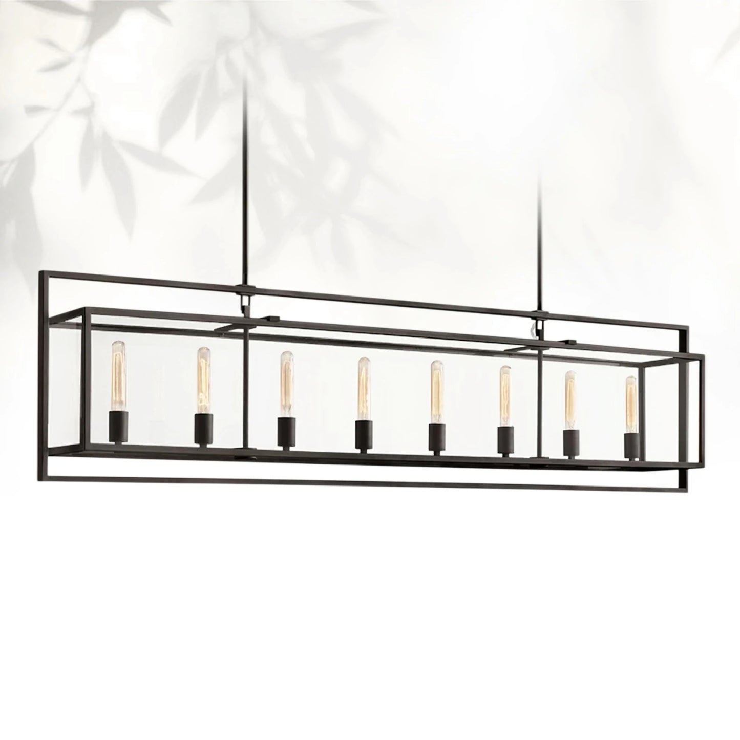 Bickman Glass Lantern Rectangular Chandelier