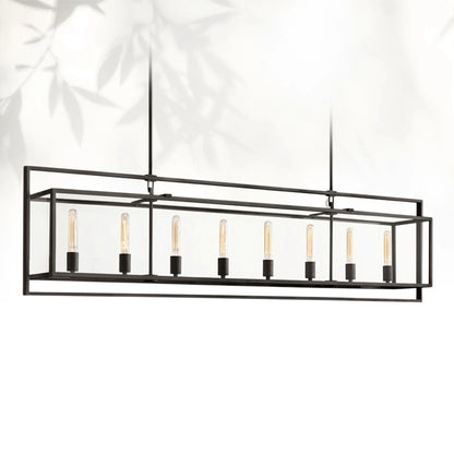 Bickman Glass Lantern Rectangular Chandelier