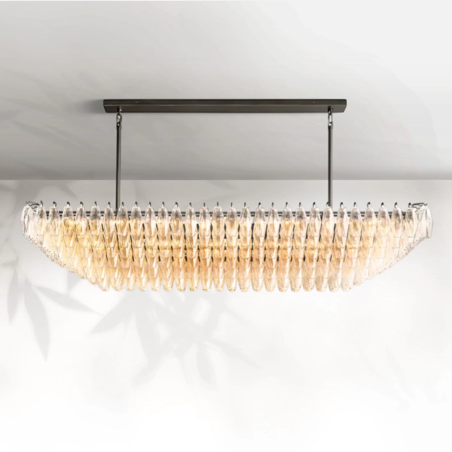 Chiaravalle Glass Tired Rectangular Chandelier