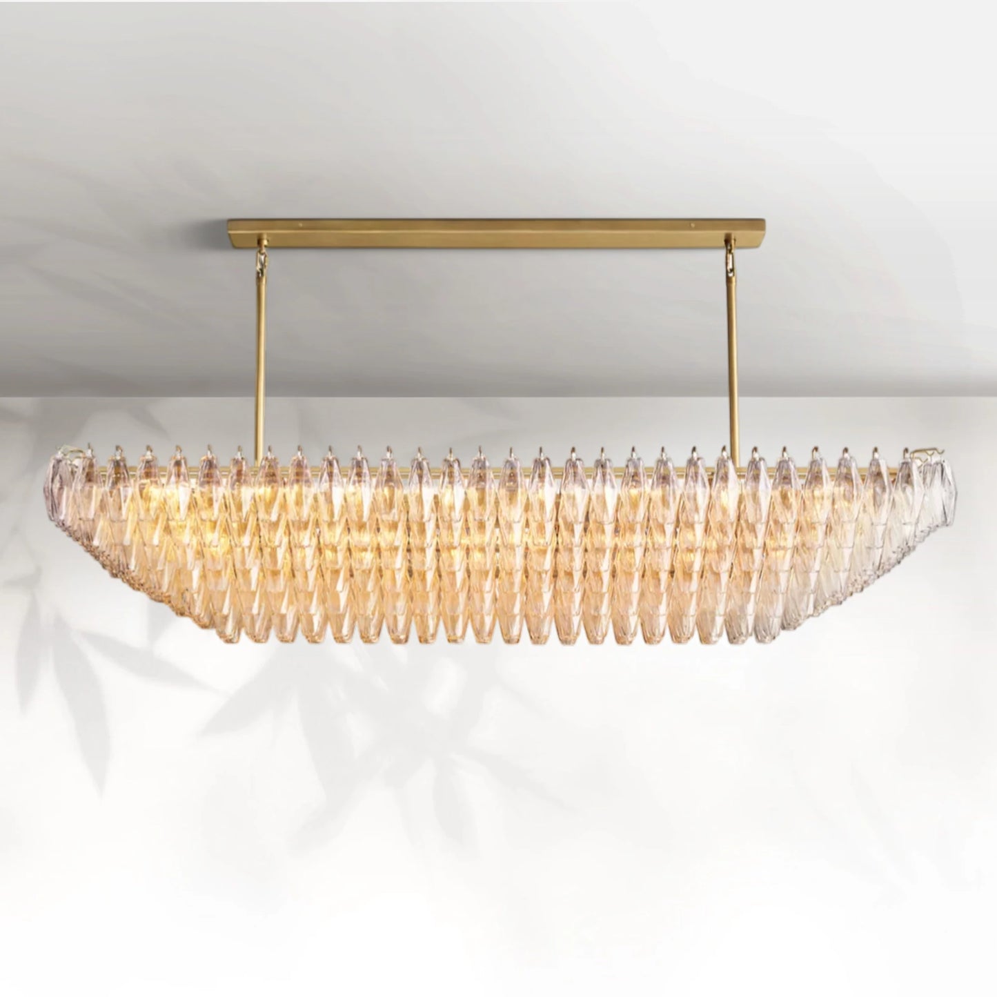 Chiaravalle Glass Tired Rectangular Chandelier