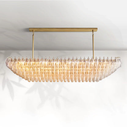 Chiaravalle Glass Tired Rectangular Chandelier