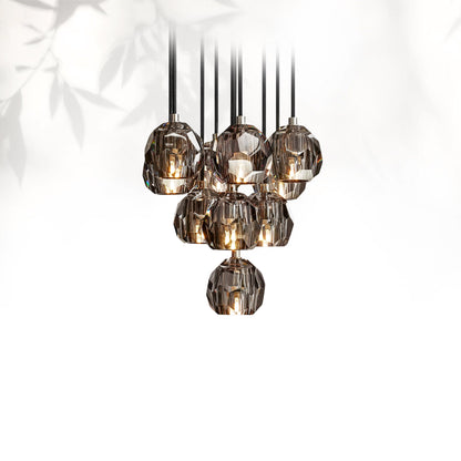 Boule Do Crystal Cluster Round Chandelier