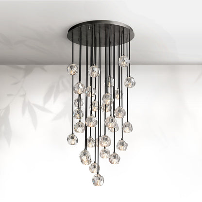 Boule Do Crystal Cluster Round Chandelier