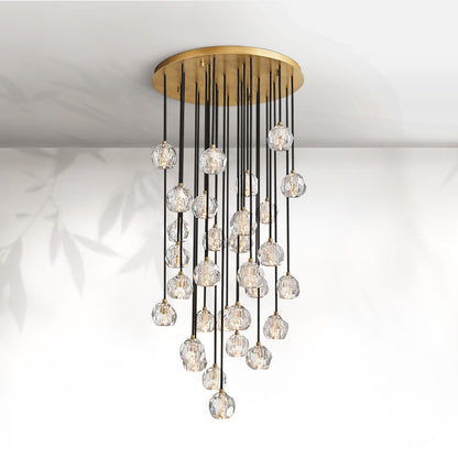 Boule Do Crystal Cluster Round Chandelier