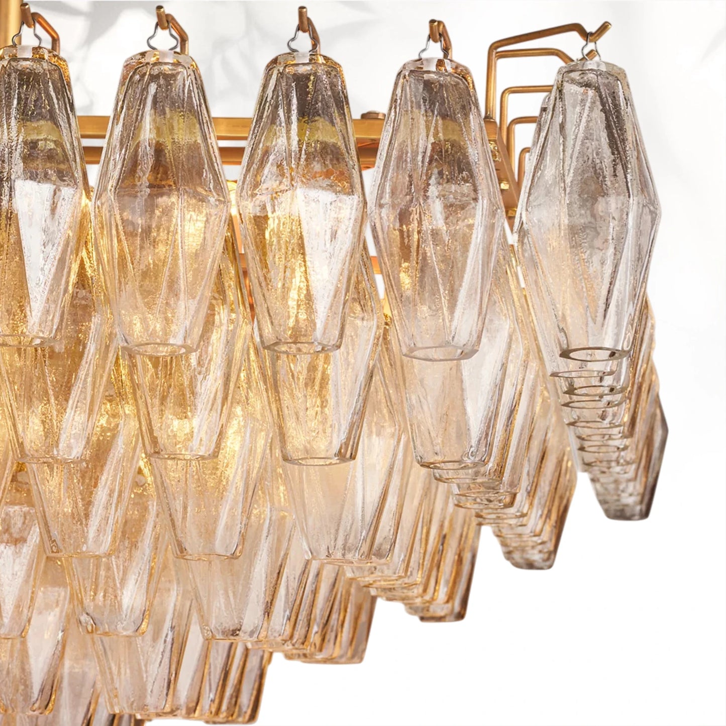 Chiaravalle Glass Tired Rectangular Chandelier