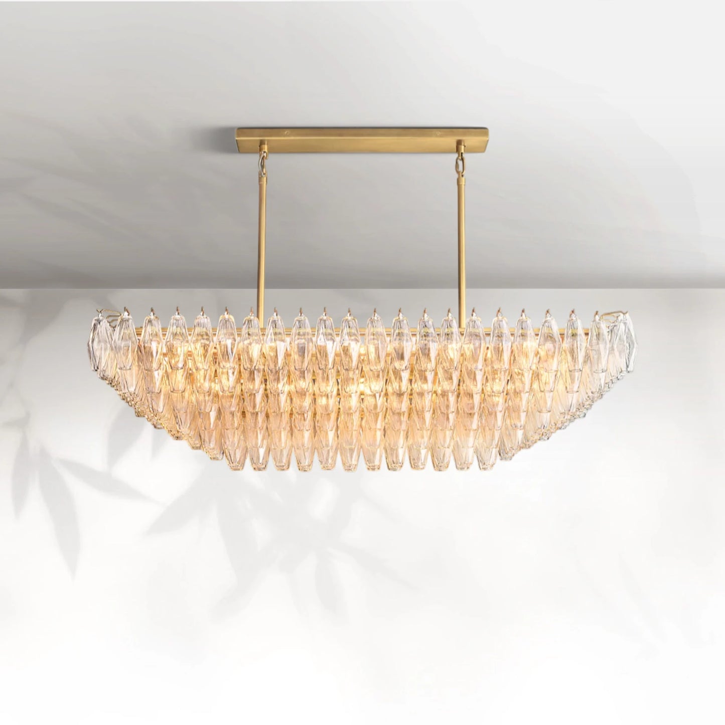 Chiaravalle Glass Tired Rectangular Chandelier