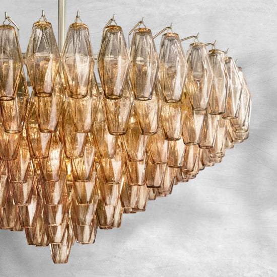Cyra Glass Tiered Round Chandelier