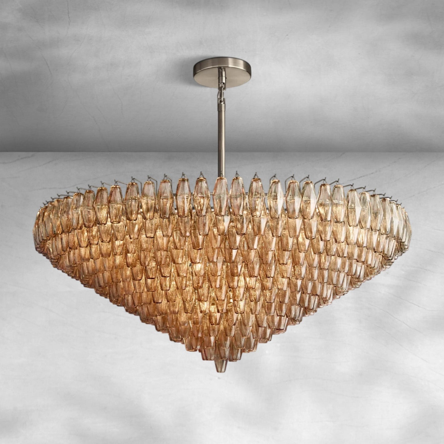 Cyra Glass Tiered Round Chandelier