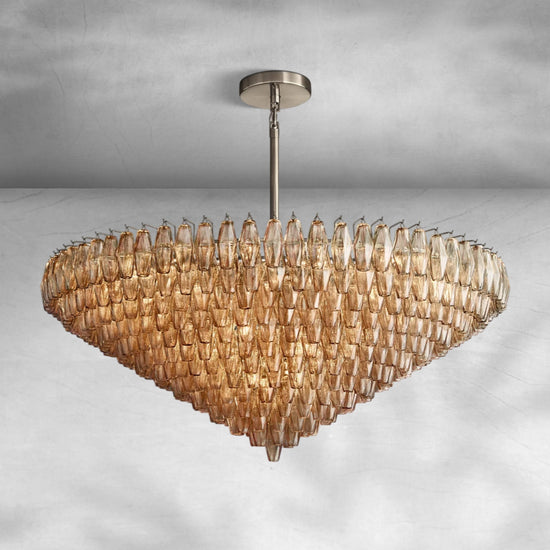 Cyra Glass Tiered Round Chandelier
