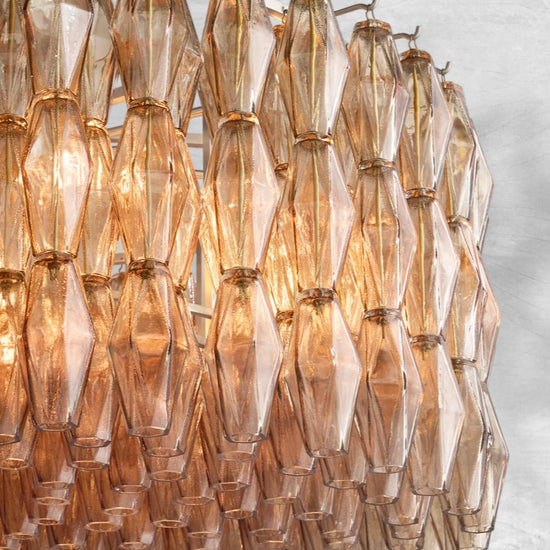 Cyra Smoke Glass Round Chandelier