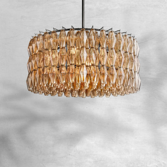 Cyra Smoke Glass Round Chandelier