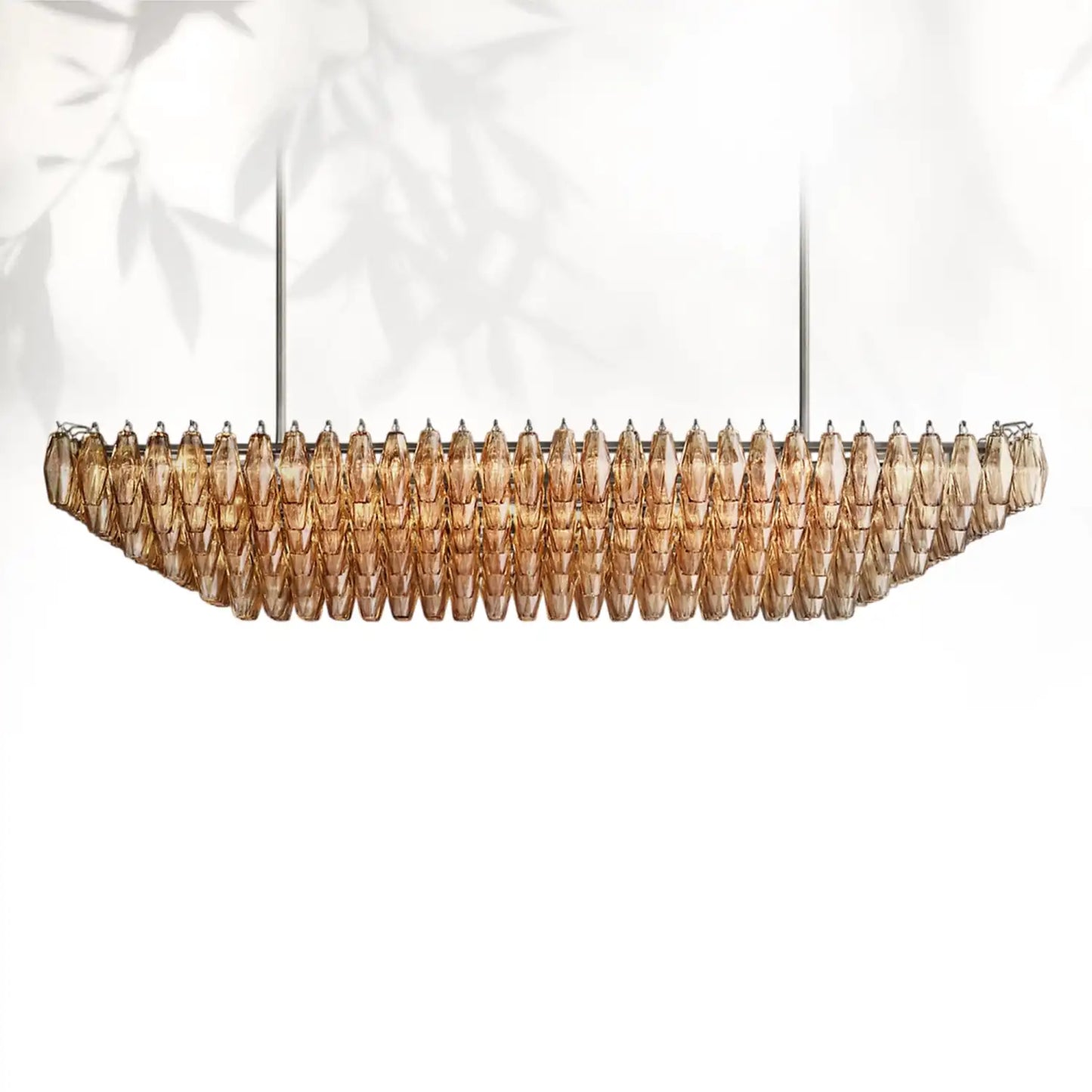 Chiaravalle Glass Tired Rectangular Chandelier