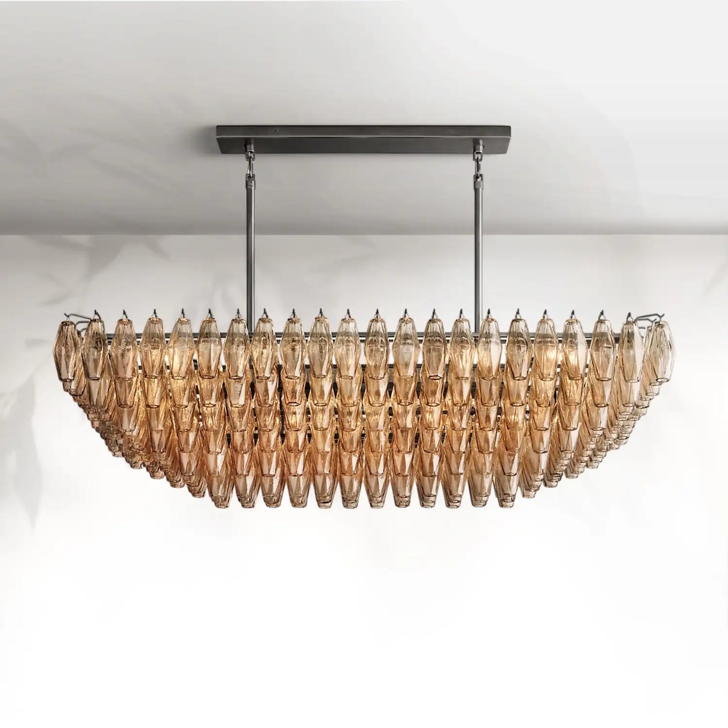 Chiaravalle Glass Tired Rectangular Chandelier