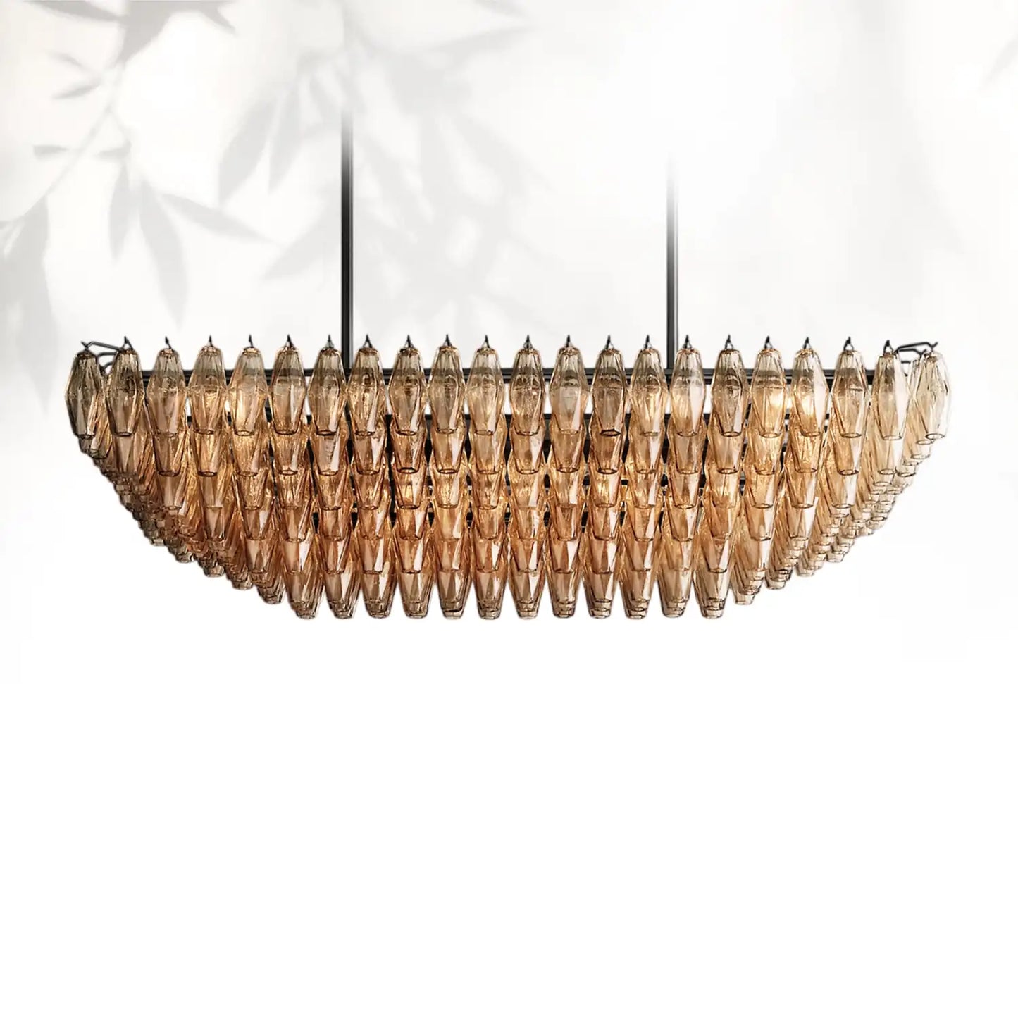 Chiaravalle Glass Tired Rectangular Chandelier