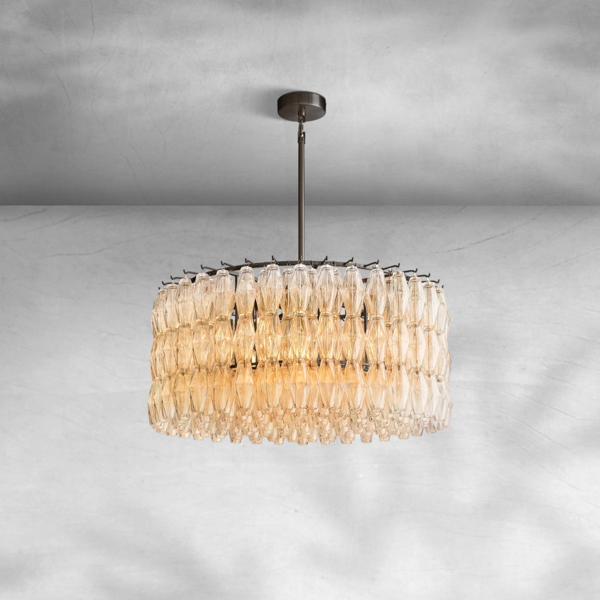 Cyra Clear Glass Round Chandelier
