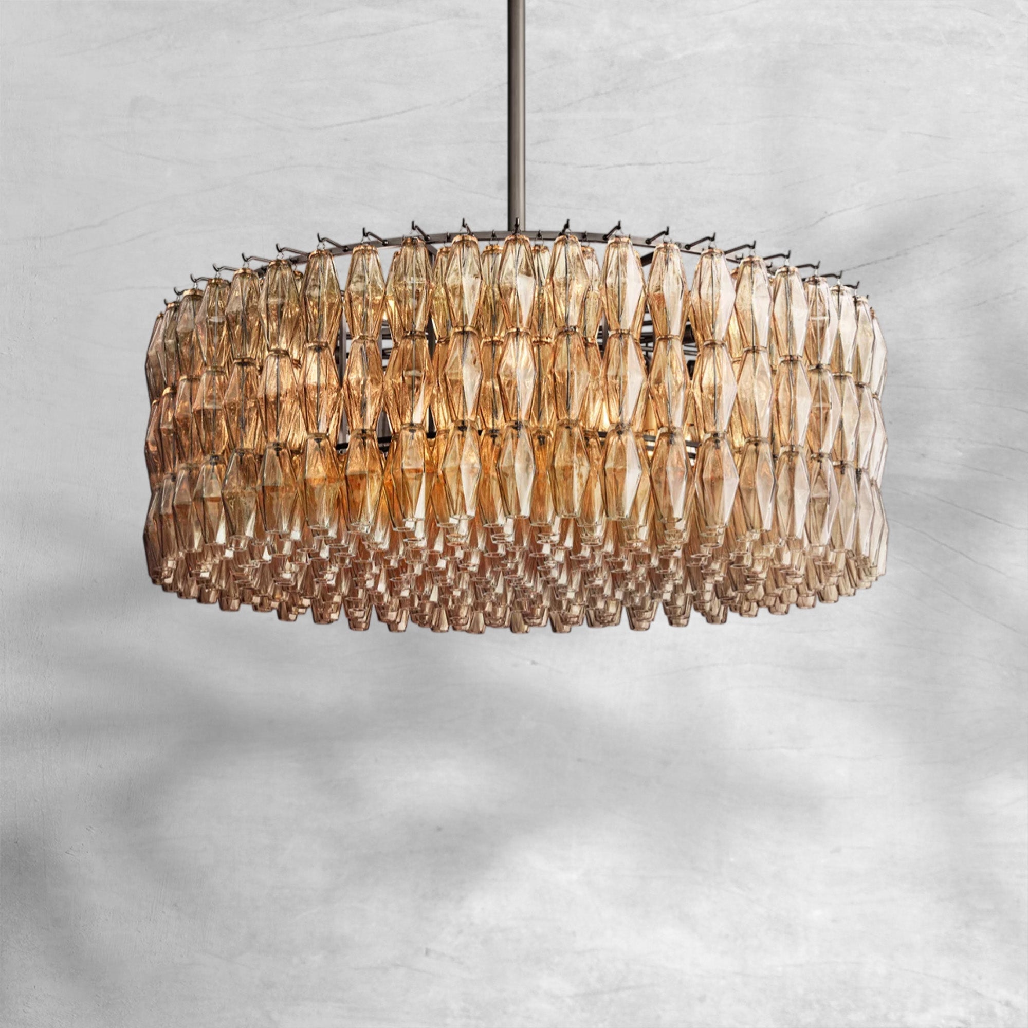 Cyra Smoke Glass Round Chandelier