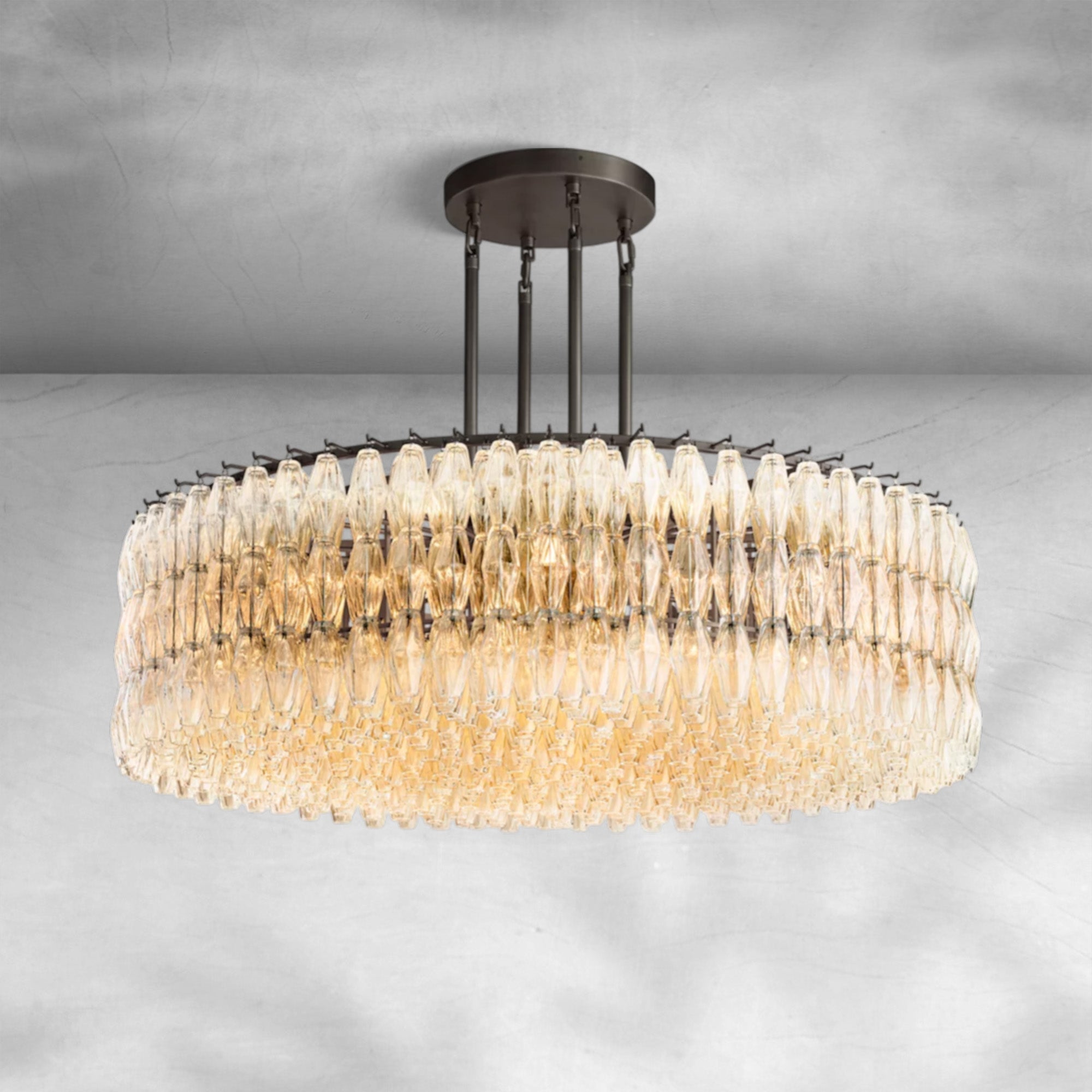Cyra Clear Glass Round Chandelier