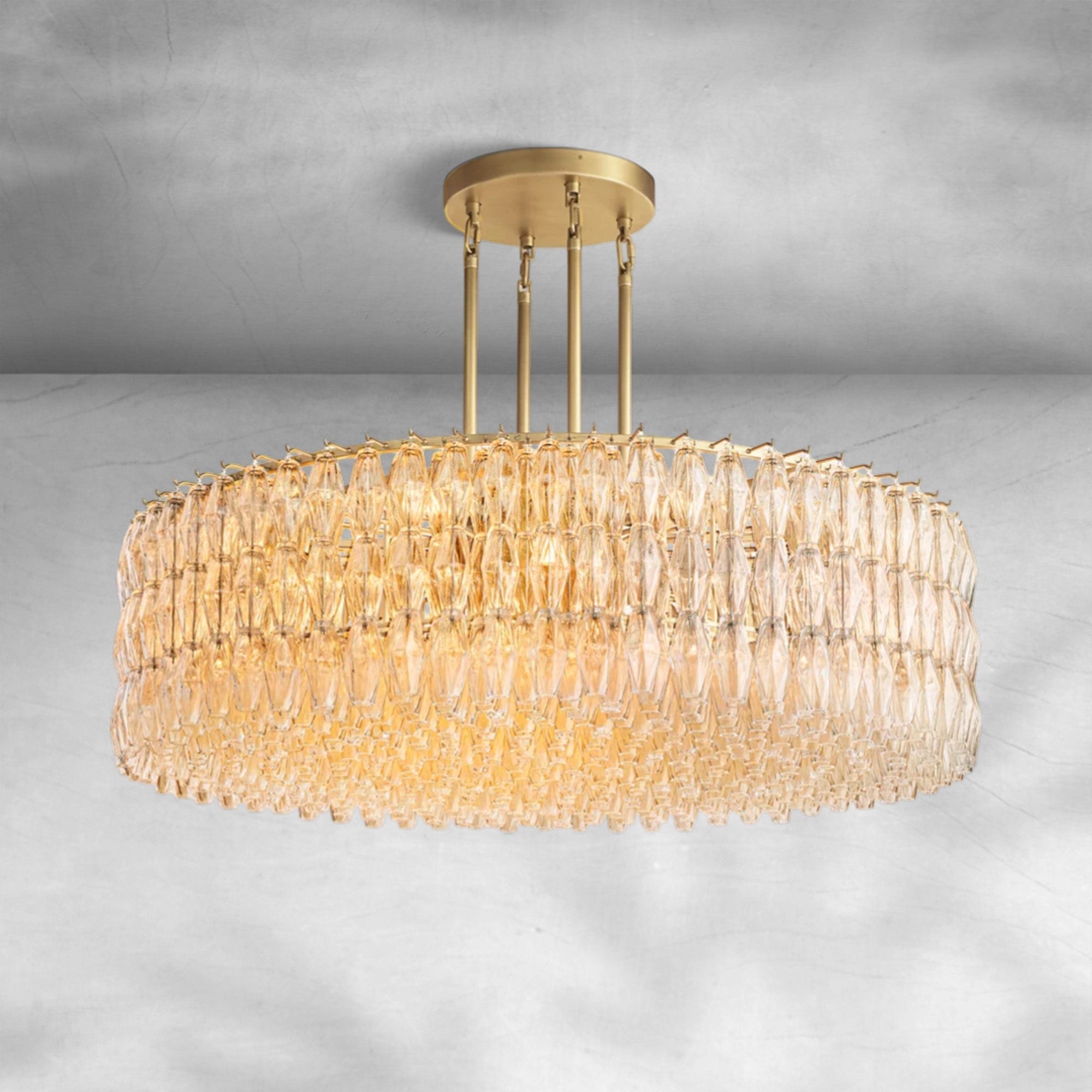 Cyra Clear Glass Round Chandelier
