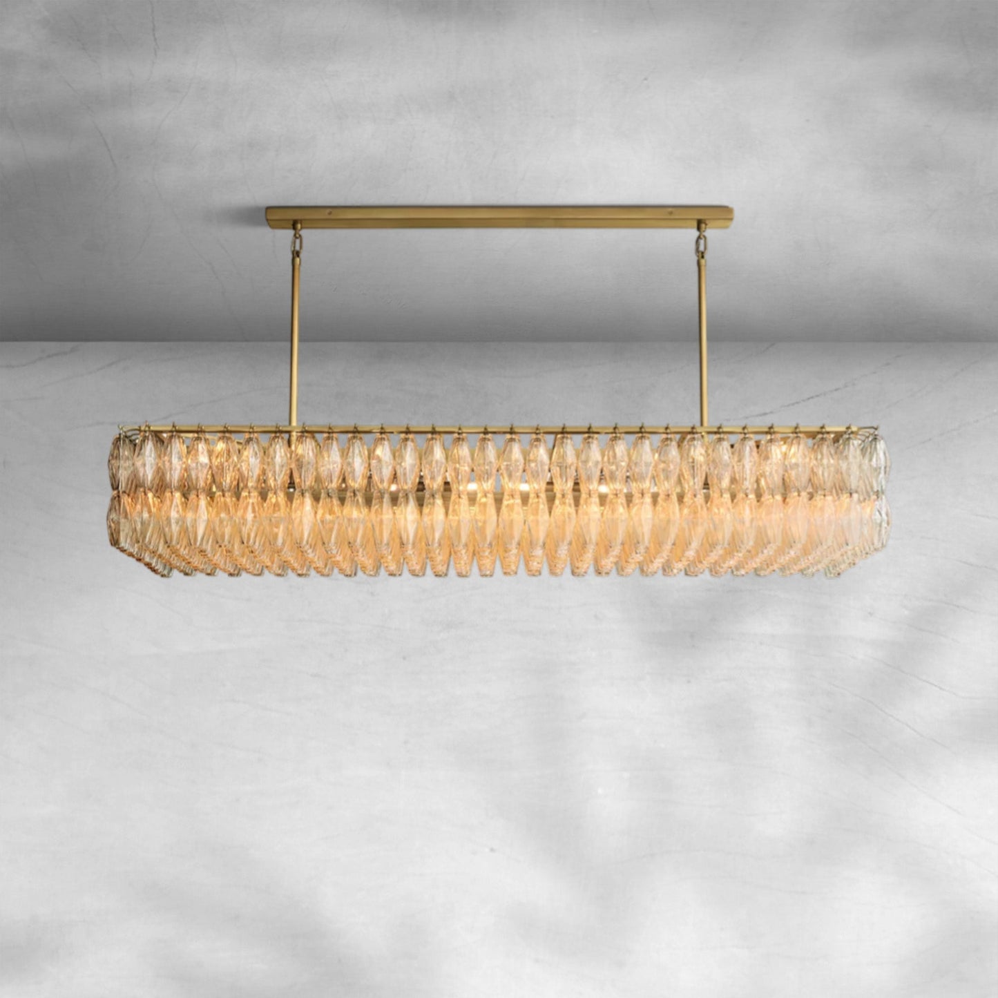 Cyra Glass Rectangular Chandelier