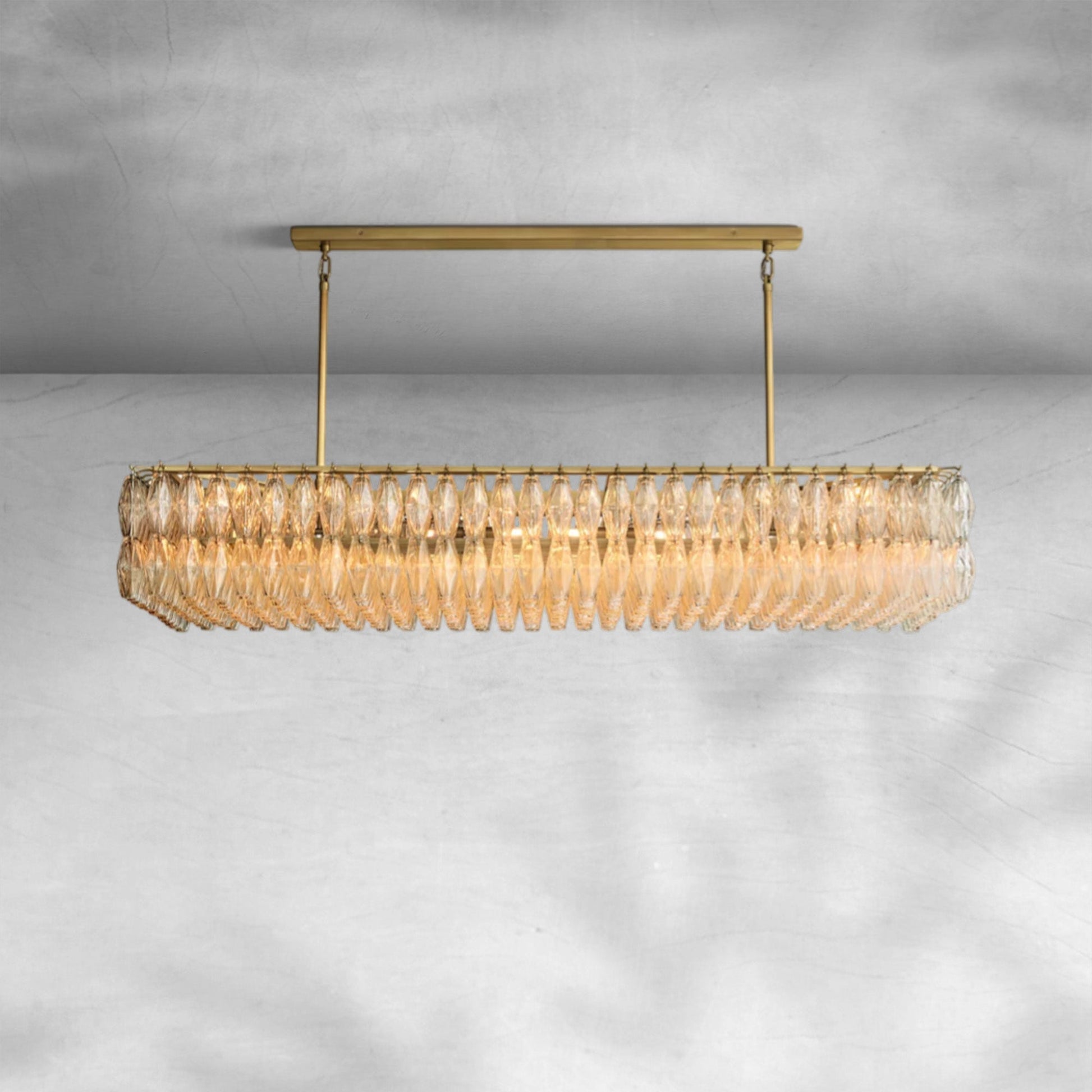 Cyra Glass Rectangular Chandelier