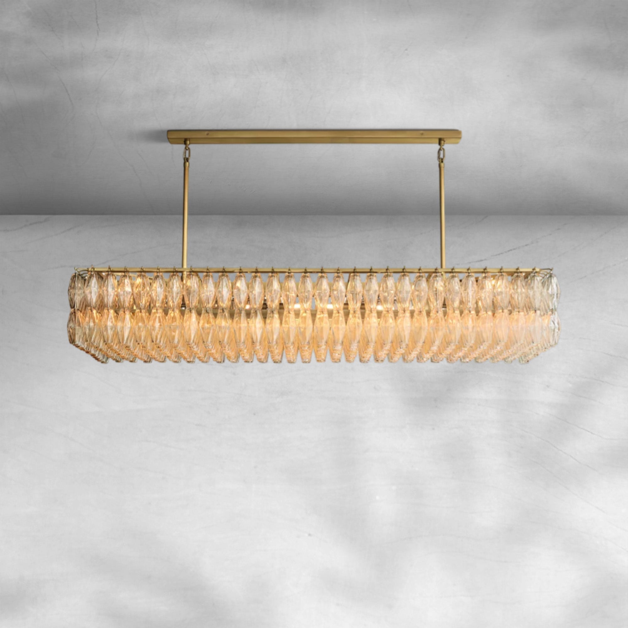 Cyra Glass Rectangular Chandelier