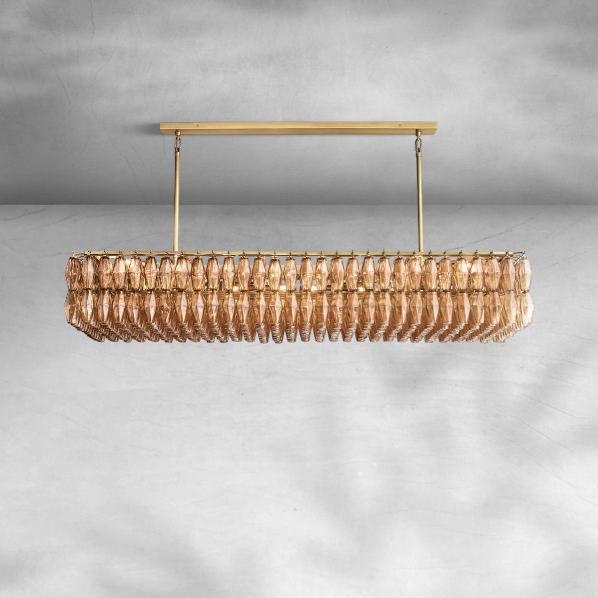 Cyra Glass Rectangular Chandelier