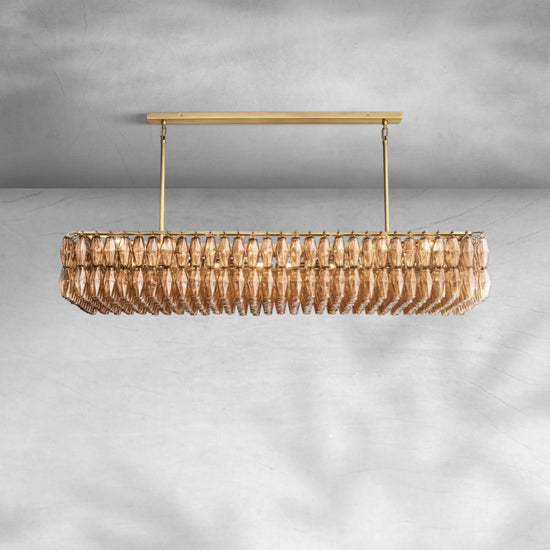 Cyra Glass Rectangular Chandelier